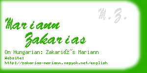 mariann zakarias business card